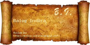 Balog Indira névjegykártya