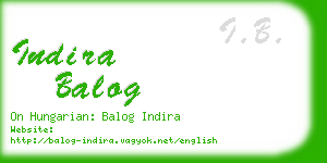 indira balog business card